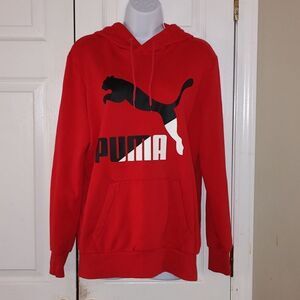 Puma  red black white hoodie sweatshirt  Sz S EUC